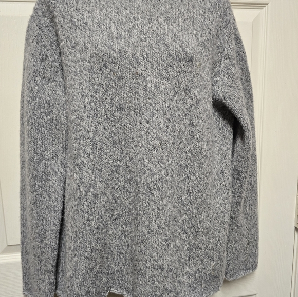 EILEEN FISHER Wool Slub Turtleneck Heather Grey SzLg - Picture 6 of 13
